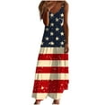 thumbnail image 1 of Honeeladyy American Flag Stars Stripes Shirts for Summer Dresses For Women Print Sleeveless Round Neck Dress Casual Dresses Festival Gifts(Red,3XL), 1 of 5