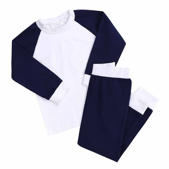 Honeeladyy Baby Boy Girl Clothes Toddler Fall Winter Outfits Solid Color Crewneck Sweatshirt and Jogger Pants Set Christmas Gifts for Kids Navy for 12-13Years