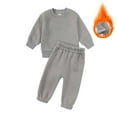 thumbnail image 1 of Honeeladyy Baby Girl Clothes Set,Long Sleeve Soft Pullover Sweatshirt Stretch Jogger Pants Infant Fall Winter Outfit Holiday Gift Gray 5-6Years, 1 of 2