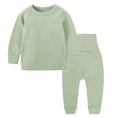 thumbnail image 1 of Honeeladyy Baby Girl Clothes Set,Long Sleeve Soft Pullover Sweatshirt Stretch Jogger Pants Infant Fall Winter Outfit Holiday Gift Green 9-12Months, 1 of 5