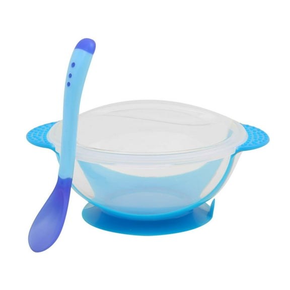 Honeeladyy Baby Sucker Bowl With Thermospoon Set Baby Children Training Bowl Plastic Bowl Baby Bowl Set