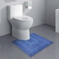 thumbnail image 1 of Honeeladyy Bathroom Contours Rug Non Slip Bath Mat Water Absorbent Soft Microfiber Thickened Bathroom Mat Machine Washable Bath Rug for Bathroom Quick Drying U Shape Toilet Rug (20 x 16, Blue), 1 of 6