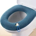 thumbnail image 1 of Honeeladyy Bathroom Soft Toilet Seat Cover Pad with Handle, 13.77in Toilet Seat Cushion Washable and Comfortable Toilet Seat Cover Pads, Fits Most Size Toilet Lids for Bathroom (Blue), 1 of 6