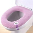 thumbnail image 1 of Honeeladyy Bathroom Soft Toilet Seat Cover Pad with Handle, 13.77in Toilet Seat Cushion Washable and Comfortable Toilet Seat Cover Pads, Fits Most Size Toilet Lids for Bathroom (Pink), 1 of 6