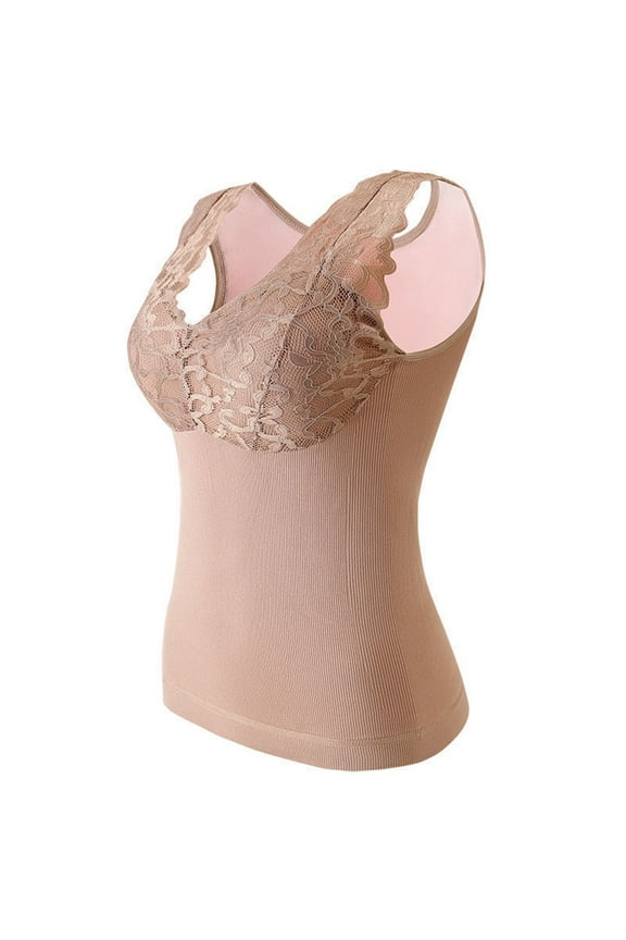 Bras Vest for Women Winter Self-heating Lace Warm And Seamless Fleece Bottoming Cold-proof Vest Valentine's Day Gifts #Gg-M