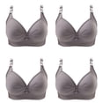 thumbnail image 1 of Honeeladyy Bras for Women 4PC Woman's Printing Gathered Together Large Size Daily Bra Underwear No Rims Halloween Gifts for Wife #Fb-40, 1 of 2