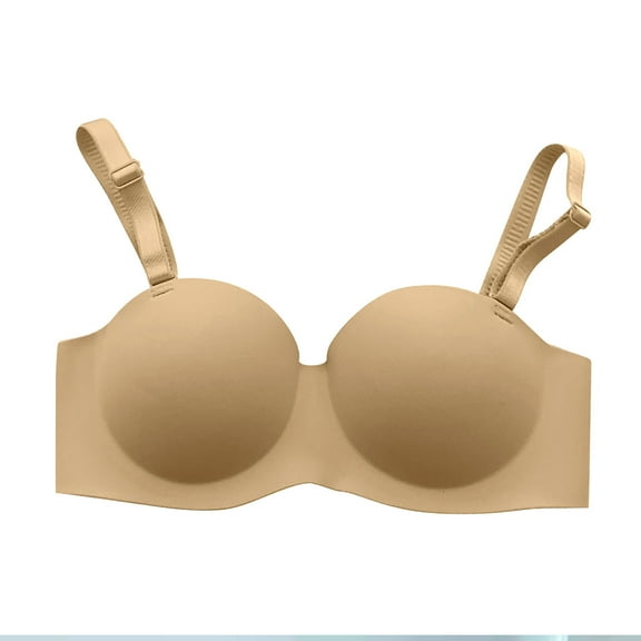 Honeeladyy Bras for Women Gathering A Seamless Bra With Detachable Shoulder Straps For Daily Use Wedding Gifts #Qd-M