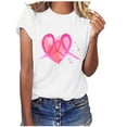 thumbnail image 1 of Honeeladyy Breast Cancer Awareness Shirts Women Pink Ribbon T-Shirts Cancer Fighter Leopard Heart Graphic Tee Short Sleeve Tops #OD-White-XXL, 1 of 4