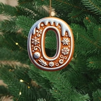 Honeeladyy Candy 26 Letter Ornaments for Christmas Tree Creamy Berries Snowflake Alphabet Monogram Christmas Tree Decorations Hanging Initials Pendant for DIY Crafts Holiday Party, O