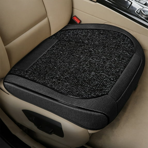 Honeeladyy Car Booster Seat Cushion Heightening Height Boost Mat, Portable Breathable Fully Enclosed Leather Car Seat Pad Angle Lift Seat for Car, Office, Home, 18.11x18.11in (Black)
