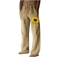 thumbnail image 1 of Honeeladyy Casual Men's Wide Leg Pants Printed Lace-up Casual Pants Wide Leg Pants Sweatpants Full Length Pants Dress Pants for Men, 1 of 5