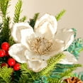 thumbnail image 1 of Honeeladyy Christmas Artificial Flowers, 6.3'' Christmas Poinsettia Flower for Tree Christmas, Poinsettia Flower,Easy to Hang Christmas Artificial Flowers for Christmas Picks (White), 1 of 5