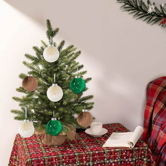 Honeeladyy Christmas Ball Ornaments Christmas Velvet 6cm Christmas Exquisite Silk Velvet Christmas Decorative Christmas Pendant 15pcs