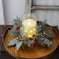 thumbnail image 1 of Honeeladyy Christmas Candle Rings Garland, 8.66 Inches Artificial Red Flower Pine Candle Rings Xmas Wreath Candle Holder Mini Candle Rings for Christmas Wedding Birthday Party Holiday Decorations, 1 of 6