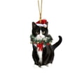thumbnail image 1 of Honeeladyy Christmas Cat Hanging Ornament, Acrylic Flat 2D Cat Christmas Ornament, Cats Lovers Gifts , Cats Gifts for Your Family or Friends, 3.15", 1 of 6