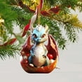 thumbnail image 1 of Honeeladyy Christmas Dragon Hanging Ornament, 2024 New 2D Acrylic Cartoon Dragon Decorative Ornament Xmas Tree Dragon Pendant for Christmas Tree Decorations Car Backpacks Home Decor Gifts, 1 of 6