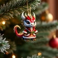 thumbnail image 1 of Honeeladyy Christmas Dragon Hanging Ornament, Acrylic Flat 2D Dragon Christmas Ornament, Dragon Lovers Gifts, Dragon Gifts for Your Family or Friends, 3.15", 1 of 6