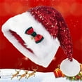 thumbnail image 1 of Honeeladyy Christmas Hat Sequin Santa Hat for Adults with Shiny Sequin and Fluffy Pompom, Santa Hat with Bow for Christmas Party Supplies (Red), 1 of 3