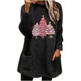 thumbnail image 1 of Honeeladyy Christmas Tops for Women 2023 Long Sleeve Fleece Lined Sweatshirts Cute Gnomes Print Winter Funny Holiday Shirts with Pocket Holiday Gift Black S, 1 of 4