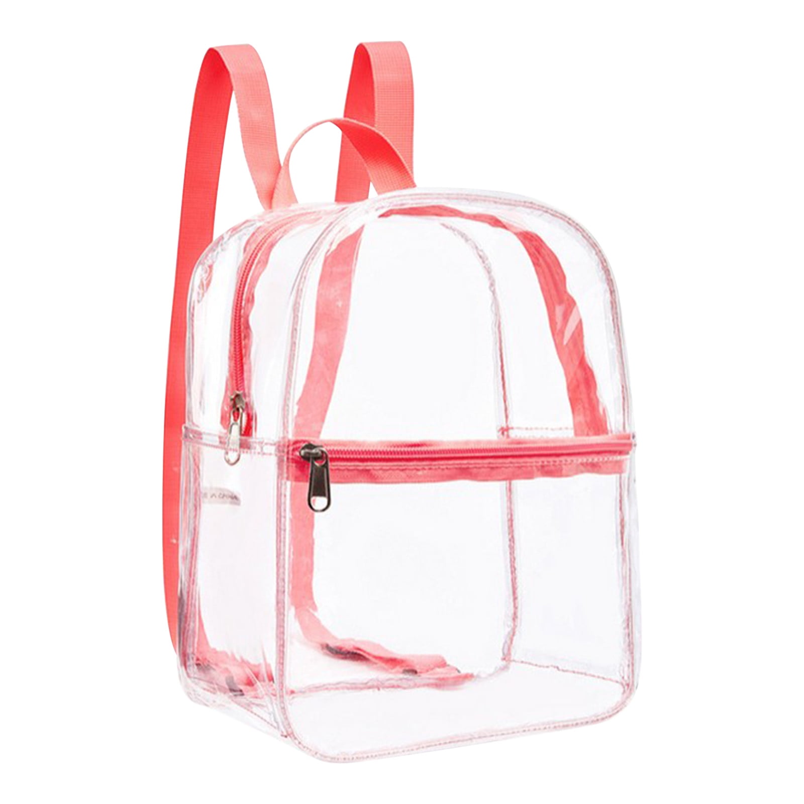 Honeeladyy Clear Mini Backpack for Kids Girls Small Transparent Backpacks Plastic See Through Waterproofing Bag for Work Festival Travel Pink