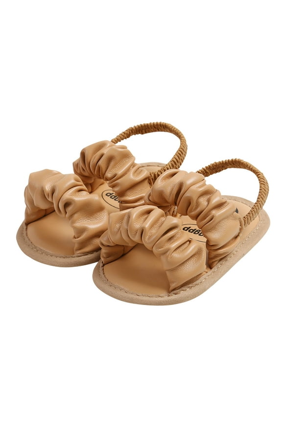 Clearance under 10$ Infant Baby Girl Boy Sandals Summer Outdoor Beach Shoes Flower Bowknot Non Slip Newborn Toddler First Walking Shoes (Brown,3-5 Months)
