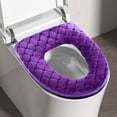 thumbnail image 1 of Honeeladyy Clearance under 5$ Bathroom Toilet Seat Cover Pads, Soft Warmer Toilet Seat Cushion Cover Washable Fiber Cloth, Easy Installation Comfortable Toilet Lid Seat Cover (Purple), 1 of 6