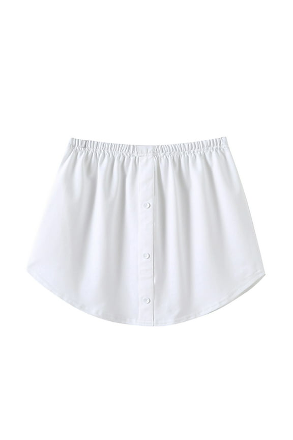 Clearance under 5$ Shirt Extender for Women Adjustable Layering Fake Top Lower Sweep Half Length Detachable Blouse Hemline Mini Skirt White