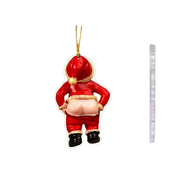 Honeeladyy Clearance Under $5 Christmas Santa Acrylic Hanging Ornament Car Interior Key Chain Backpack Decoration