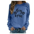 thumbnail image 1 of Honeeladyy Clearance under 10$ Dog Mom Letter Shirt for Women's Crewneck Sweatshirt Casual Long Sleeve Pullover Tops Animals Footprint Shirt, 1 of 4