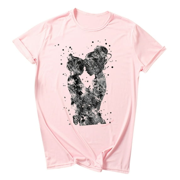 Honeeladyy Clearance under 10$ Women's Lovin' The Mama Life T-Shirt for Mom Cartoon Mother Kid Print Tops Short Sleeve Casual Tees