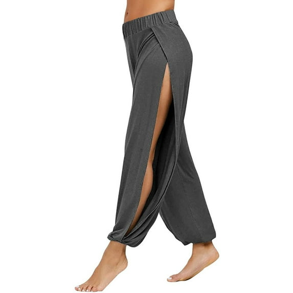 Honeeladyy Clearance under 10$ Women's Yoga Harem Pants Casual Loose Side Slit Joggers Sportswear Active Workout Sweatpants Beach Cover-up Pants