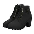 thumbnail image 1 of Honeeladyy Clearance under 5$ Women Boots Retro Thick Heel High Heel Shoes Boots Plus Size Lace Up Boots, 1 of 5