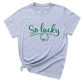 thumbnail image 1 of Honeeladyy Clearance under 5$ Women St Patricks Day Shirt Irish Clover T Shirts Gnomes Holding Shamrock Graphic Tees Cute Leopard Plaid Top, 1 of 3