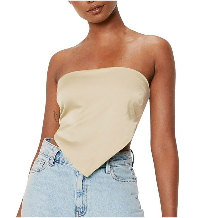Honeeladyy Clearance under 5$ Women Tube Tops Sleeveless