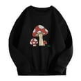 thumbnail image 1 of Honeeladyy Clearance under 5$ Women's Oversize Sweatshirt Funny Novelty Mushroom Plant Print Long Sleeve Shirts Casual Crewneck Loose Fit Jumper Tops, 1 of 7