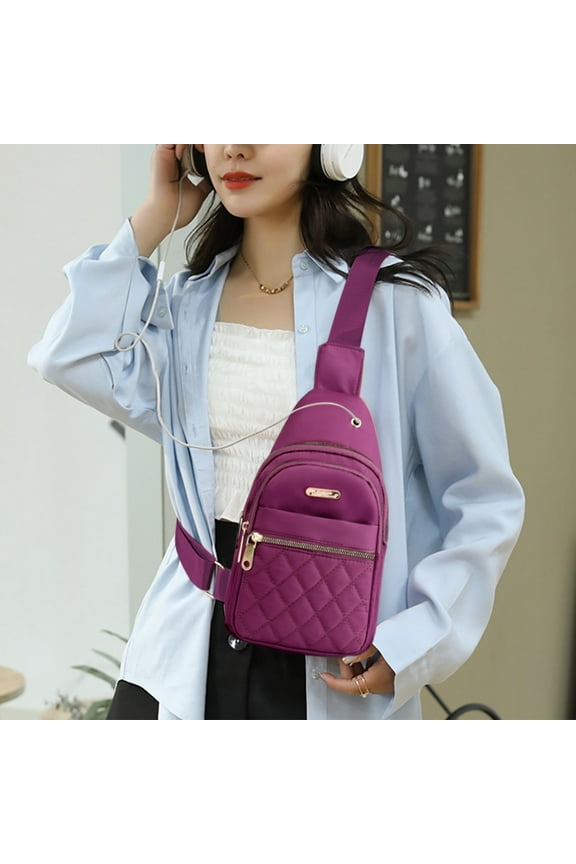 Crossbody Sling Shoulder Backpack Men Women - Lightweight Large Capacity Oxford Fabric Waterproofing Sling Bag - Convenient Crossbody Front Pack