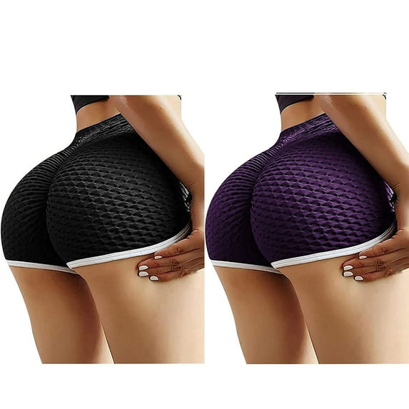 Honeeladyy Discount 1/2 PC Famous TIK_Tok Short Leggings for Women Butt Lifting Yoga Pants Workout Shorts Scrunch Booty Textured Pants