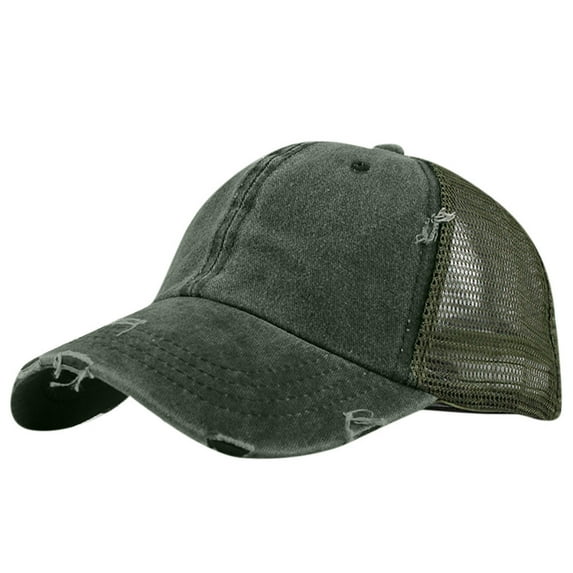 Honeeladyy Discount Ponytail Messy Buns Trucker Plain Baseball Visor Cap Unisex Hat