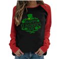 thumbnail image 1 of Honeeladyy Discount St. Patrick's Day Shirt Women Funny Love Heart Shamrock Graphic Raglan Tunic Blouses Casual Sweatshirt Long Sleeve Tops, 1 of 4