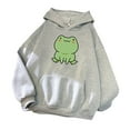 thumbnail image 1 of Honeeladyy Discount Women's Frog Sweatshirt Long Sleeve Splice Tops Cartoon Cute Hoodies Teens Girls Casual Pullover, 1 of 3