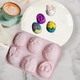 thumbnail image 1 of Honeeladyy Easter Chocolate Molds for Party, Silicone Candy Molds Cute Bunny Eggs Shape Interesting Baking Molds for Jellies, Candies, Ice Cubes, Wax Melts, Soaps, Candles, 1 of 6