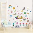 thumbnail image 1 of Honeeladyy Easter Wall Decals Removable Decals Bunny Eggs Radish Combo Stickers Wall Easter Pattern Wall Decal Easter Decoration for Living Room Bedroom Kitchen Party Home Supplies, 1 of 6