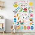 thumbnail image 1 of Honeeladyy Easter Wall Decals Removable Decals Bunny Eggs Radish Combo Stickers Wall Easter Pattern Wall Decal Easter Decoration for Living Room Bedroom Kitchen Party Home Supplies, 1 of 6