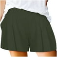 thumbnail image 1 of Honeeladyy Elastic Waist Sports Womens Shorts Women Casual Summer Pocket Elastic Waist Loose Solid Shorts Pants, 1 of 7