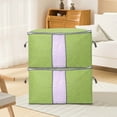 thumbnail image 1 of Honeeladyy Extra Large Blanket Storage Bags Breathable Visual Clothes Storage Containers for King Comforter Bedding Pillow Sheet with Reinforced Handles, Green, 23.62"X13.77"X15.74", 1 of 5