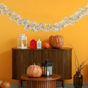 Honeeladyy Fall Leaf Garland 68.89 Inch/Piece Fall Maple Leaves Garland for Decor Artificial Autumn Leaves Leaf Vines for Home Yard Thanksgiving Dinner Fireplace Decoration, Beige