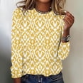 thumbnail image 1 of Honeeladyy Fashionable Women's Printed Round Neck Pullover Long Sleeved Casual Top Gift for Your Girlfriend Wife Mom (Yellow,S), 1 of 4