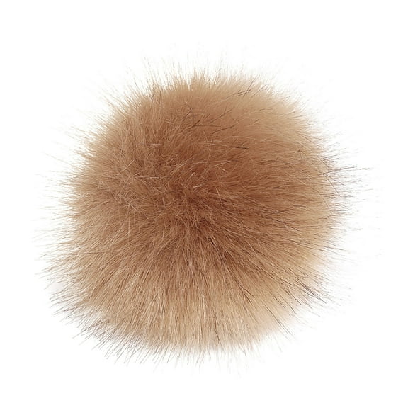 Honeeladyy Faux Fox Fur Pompoms Furry Pom Pom Ball with Elastic Loop Knitting Crafts Hat Charm Accessories