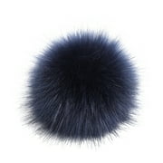 Honeeladyy Faux Fox Fur Pompoms Furry Pom Pom Ball with Elastic Loop Knitting Crafts Hat Charm Accessories