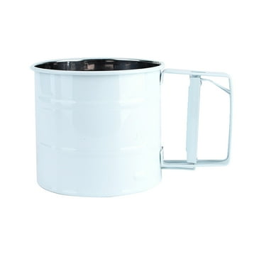Honeeladyy Flour Sifters, Stainless Steel Sifters for Baking, Double Layer Fine Mesh Baking Sifters, One Hand Press Crank Sifters for Powdered Sugar Shaker Duster, Flour Sieve Sifters for Baking Cakes